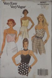 8357 VOG SO EZ STRAPPY BACK BUTTON CAMI SLIP TOPS PATTERN 6-10